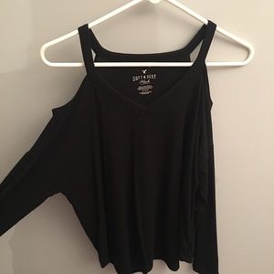 Black off the shoulder long sleeve